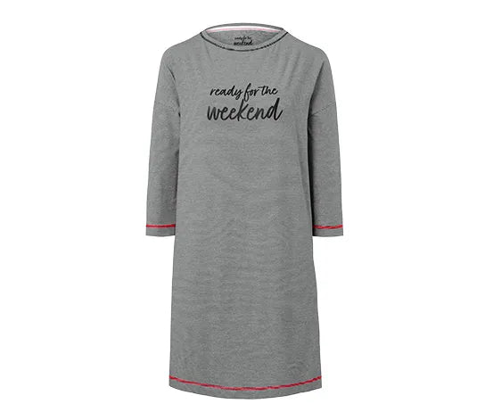 Нощница на фини райета, черно и бяло, M 40/42