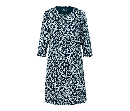 Памучна нощница с 3/4 ръкав, многоцветна, M 40/42