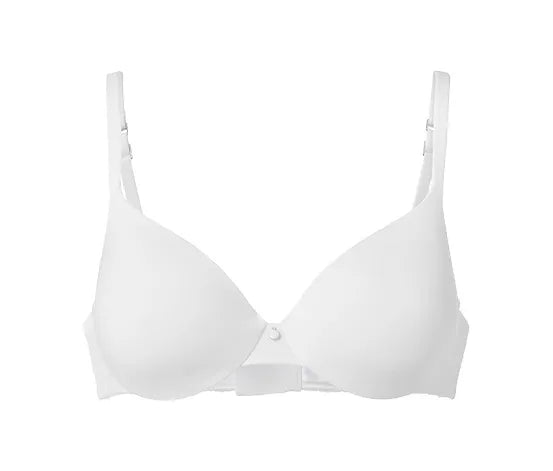 Памучен сутиен с банели, бял, 80 B