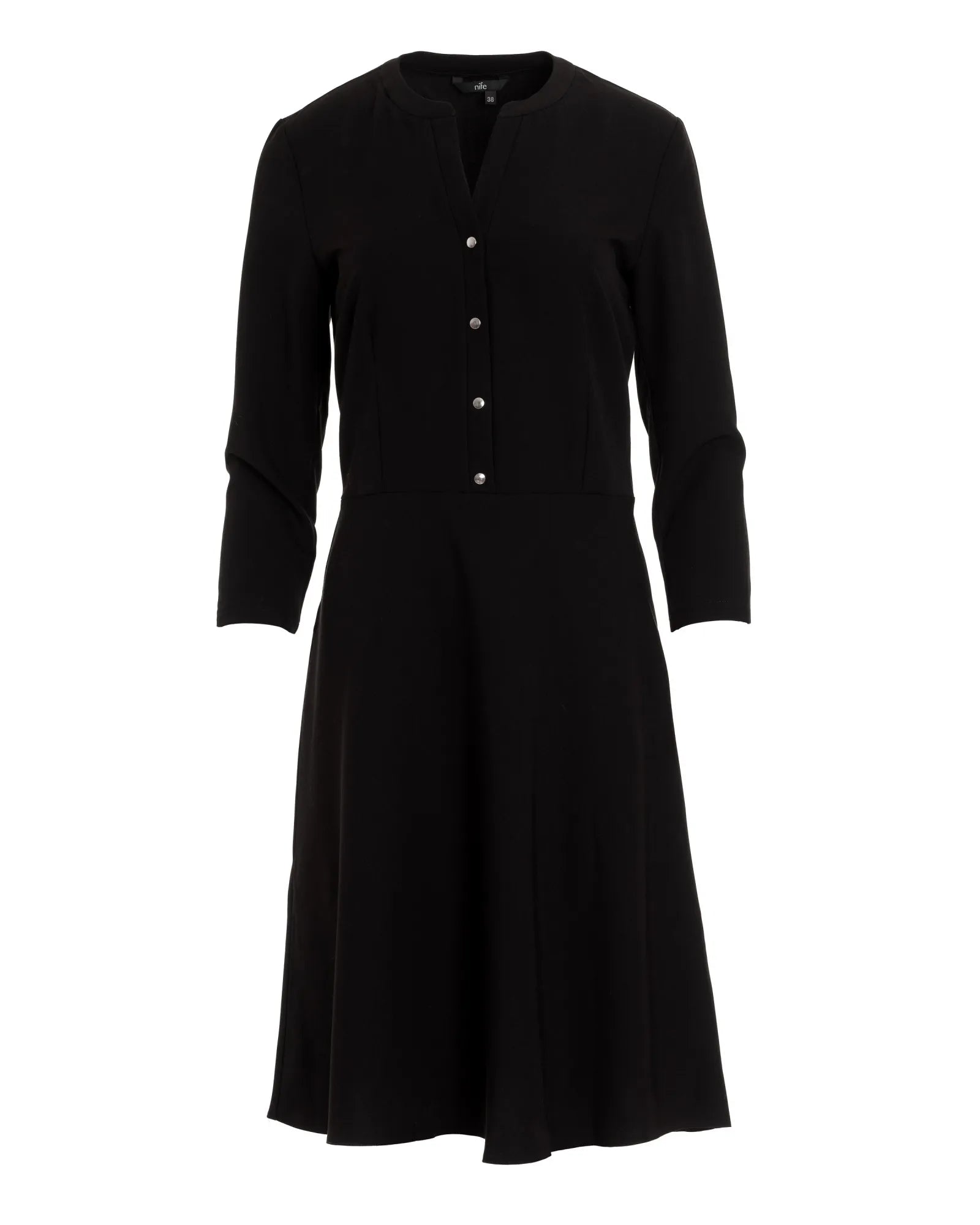 Nife Women's elegant flared dress, black