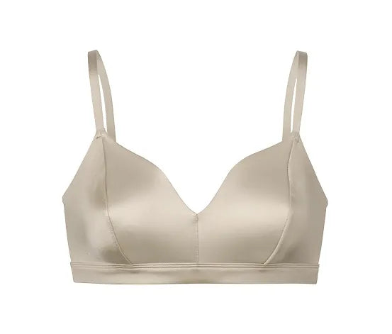 Сатениран сутиен с меки чашки, бежов
