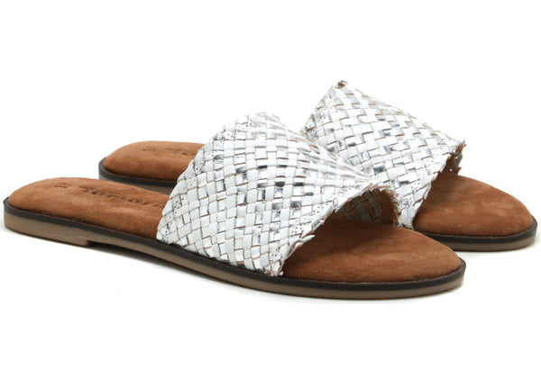 Дамски чехли в сребрист цвят TAMARIS