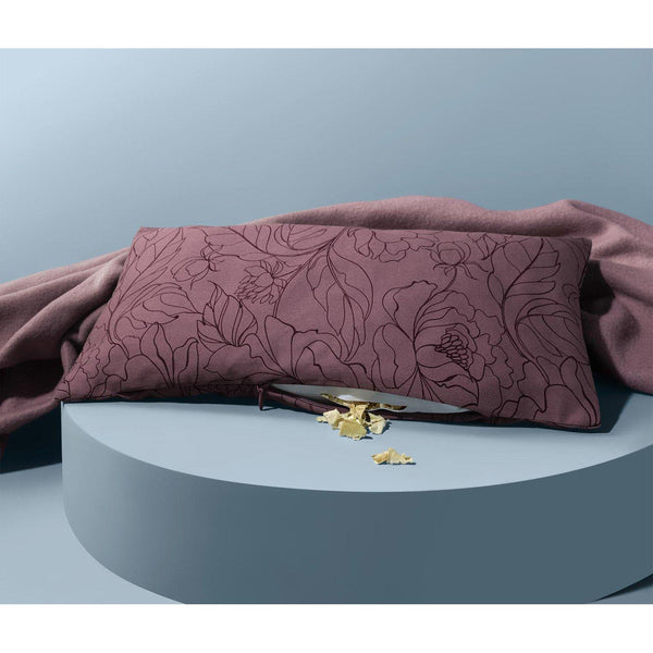 Възглавница с пълнеж от дървесни стърготини от швейцарски бор, 40 x 20 см, светлолилава