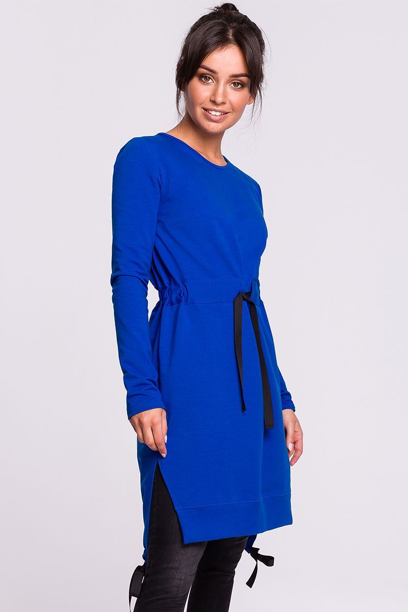 Be Wear Women's cotton dress with long sleeves, dark blue