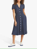 Ralph Lauren Elegant summer dress with short sleeves, blue polka dots