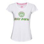 Дамска тениска BIDI BADU Delaila Basic Logo – Бяла / Неонова зелена