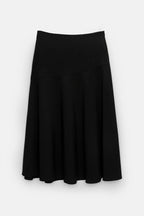 Be wear Elastic flared mid-length skirt, black