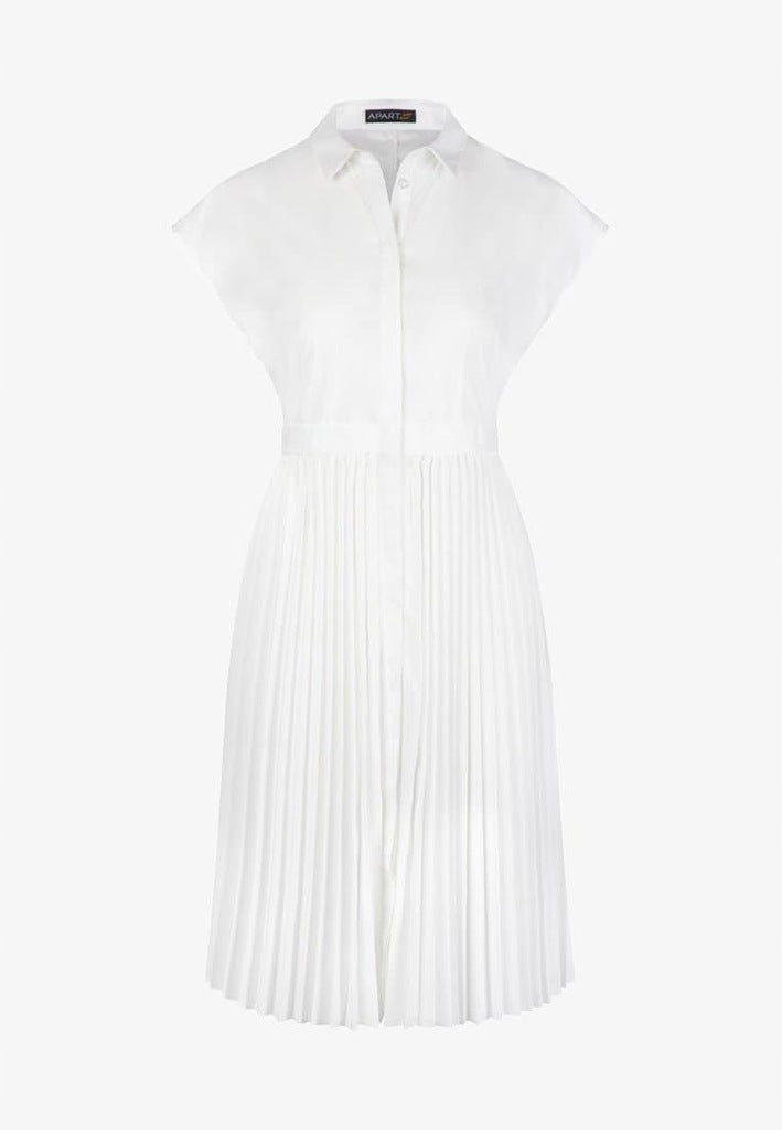 Apart Women's sporty-elegant pleated dress, white