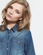 Women's organic cotton denim shirt, blue 