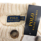 Плетена дамска жилетка в цвят слонова кост Polo Ralph Lauren