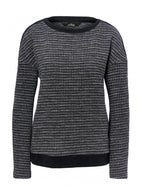 Women's long-sleeved sweater, black and white 