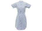 ALPINE PRO Women's dress LIBA made of cotton and linen, striped blue-white