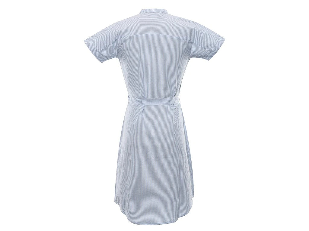 ALPINE PRO Women's dress LIBA made of cotton and linen, striped blue-white