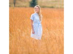 ALPINE PRO Women's dress LIBA made of cotton and linen, striped blue-white
