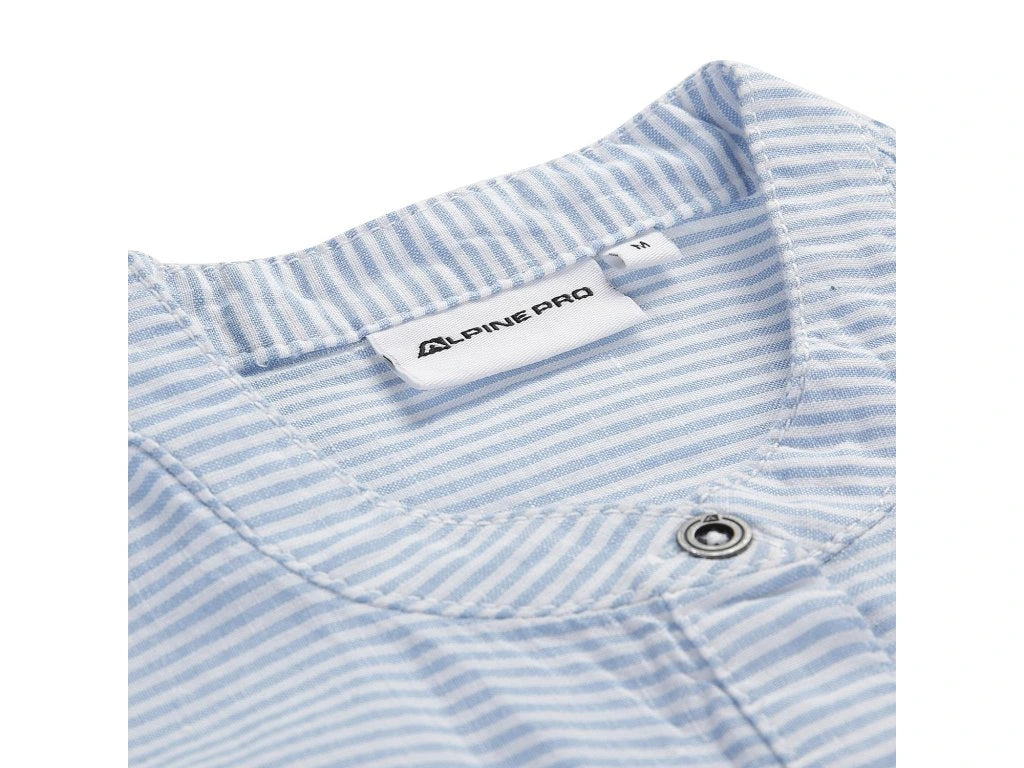 ALPINE PRO Women's dress LIBA made of cotton and linen, striped blue-white