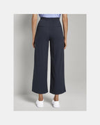 Women's wide-leg canvas trousers Tom Tailor, navy blue