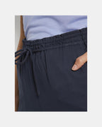 Women's wide-leg canvas trousers Tom Tailor, navy blue