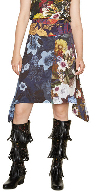 Desigual Summer colorful skirt in asymmetrical shape
