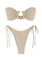 Zaful Swimsuit with gold buckle in classic shape