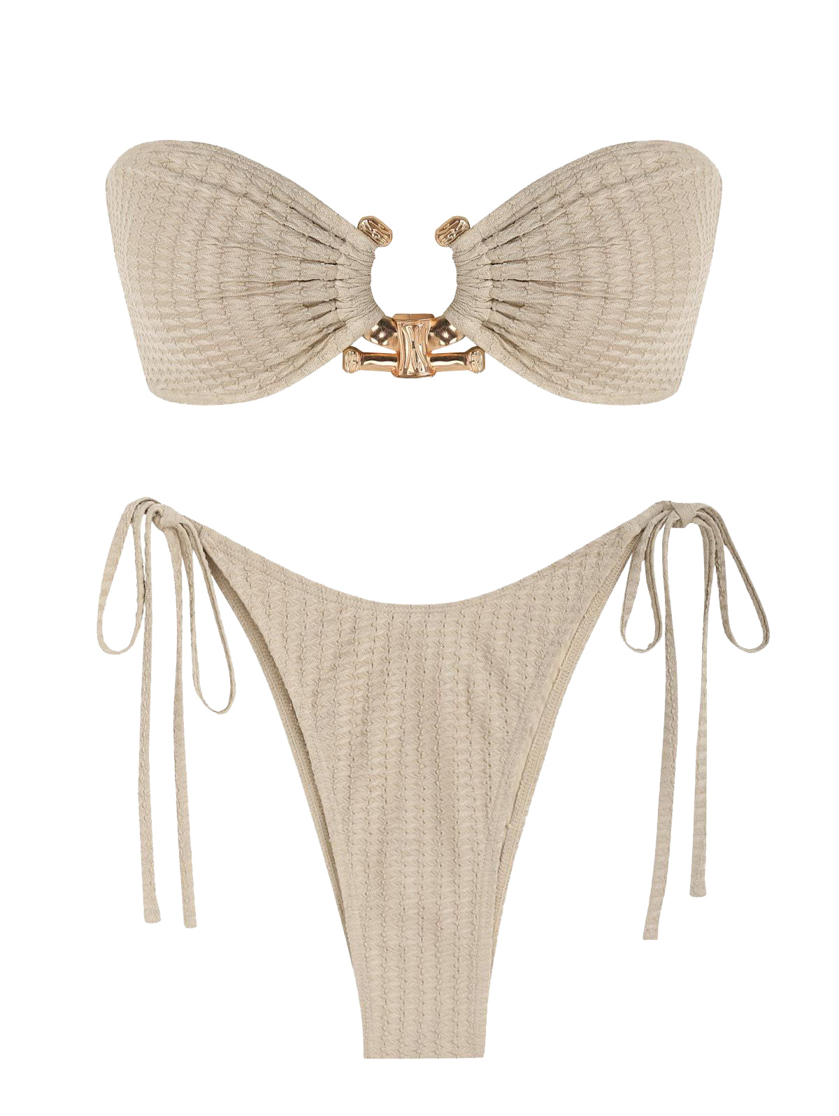 Zaful Swimsuit with gold buckle in classic shape