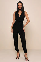 Josefine Women's knitted jumpsuit, black 