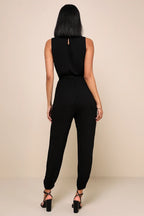 Josefine Women's knitted jumpsuit, black 