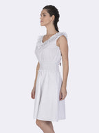 FELIX HARDY Women's cotton summer dress, white with dots