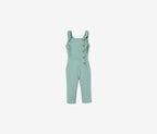 Girl's jumpsuit made of organic cotton and linen, green 