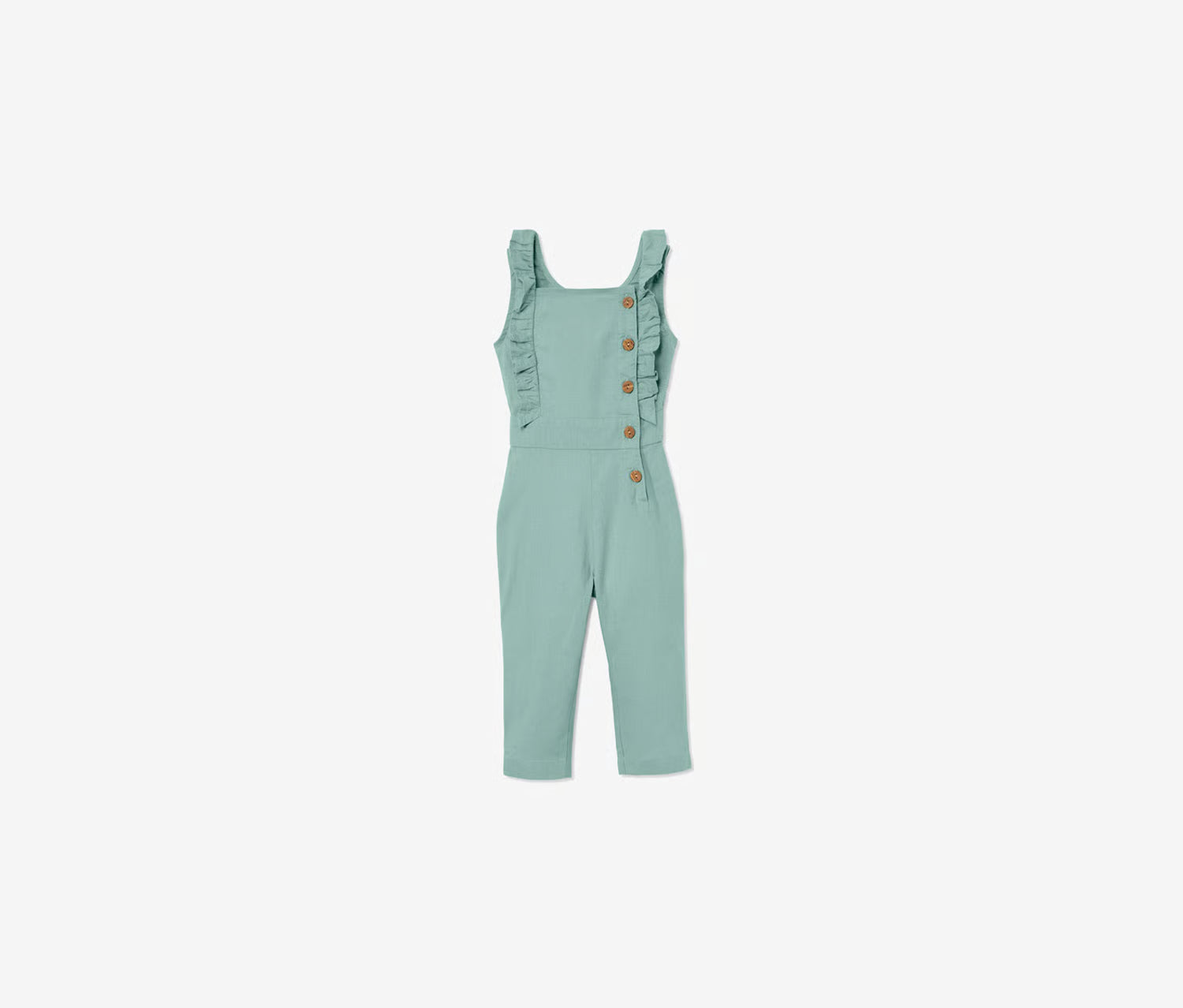 Girl's jumpsuit made of organic cotton and linen, green 