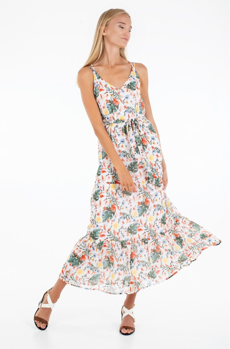 TOM TAILOR Women's airy summer dress, white with flower print