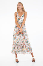 TOM TAILOR Women's airy summer dress, white with flower print