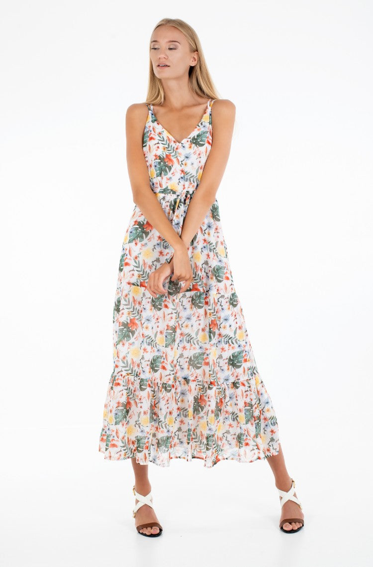 TOM TAILOR Women's airy summer dress, white with flower print