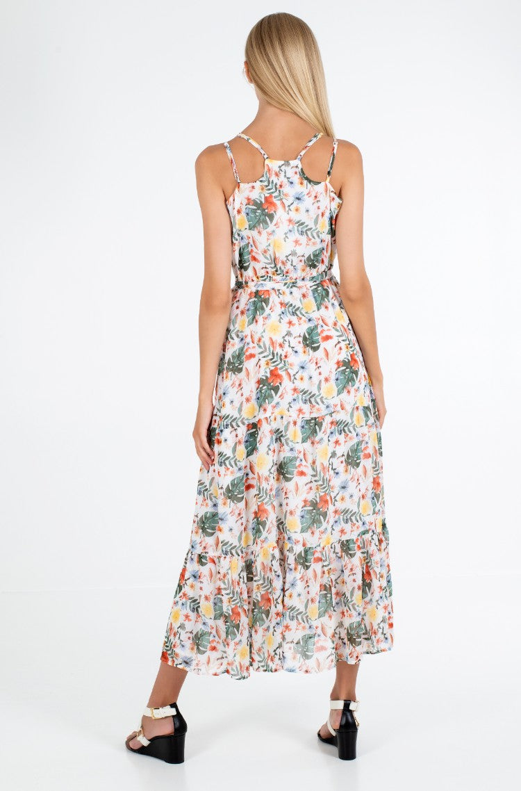 TOM TAILOR Women's airy summer dress, white with flower print