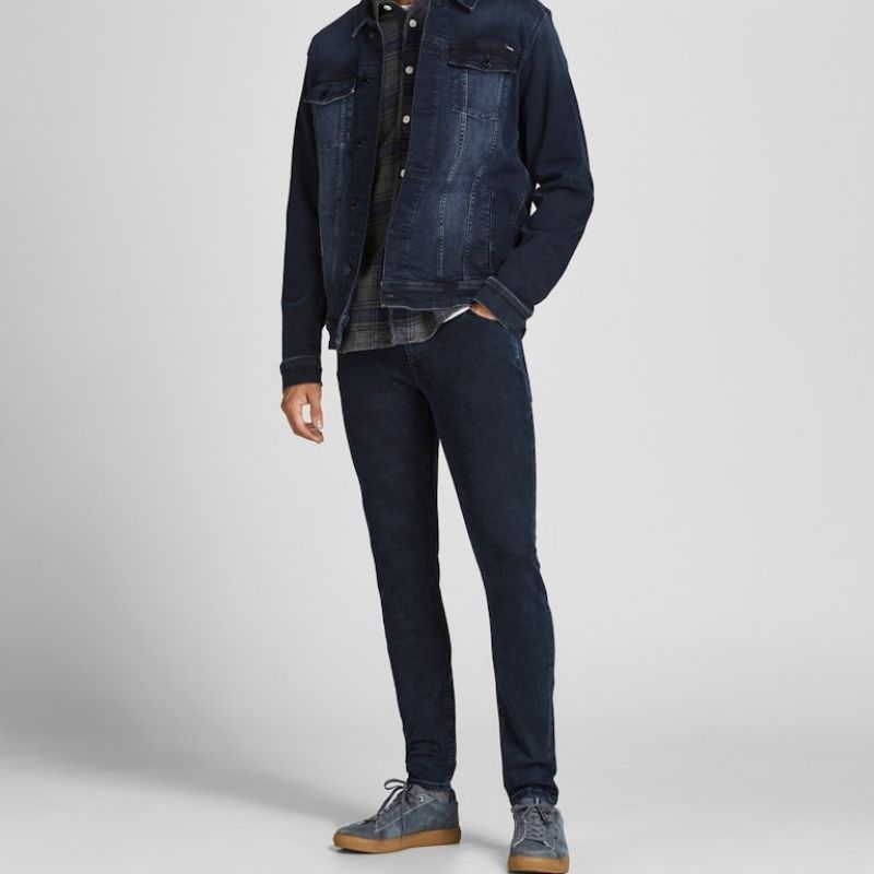 Jack &amp; Jones Liam Skinny Men's Jeans, Dark Blue