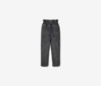 Children's cotton jeans for girls with high waist, gray