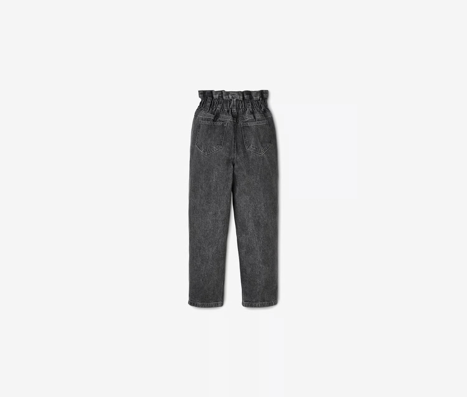 Children's cotton jeans for girls with high waist, gray