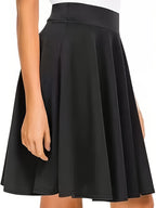 Urban CoCo Women's flared knee-length skirt, black