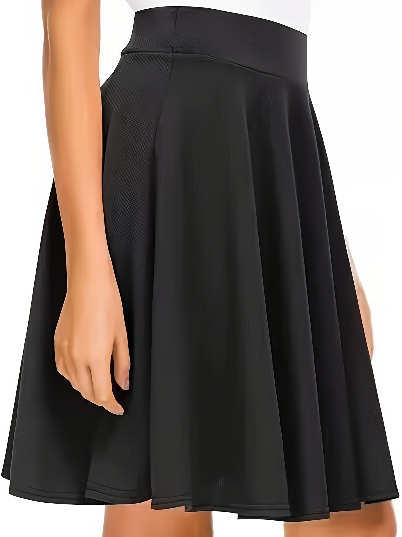 Urban CoCo Women's flared knee-length skirt, black