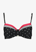 Swimsuit top with underwire season 2025 Lascana, black with dots