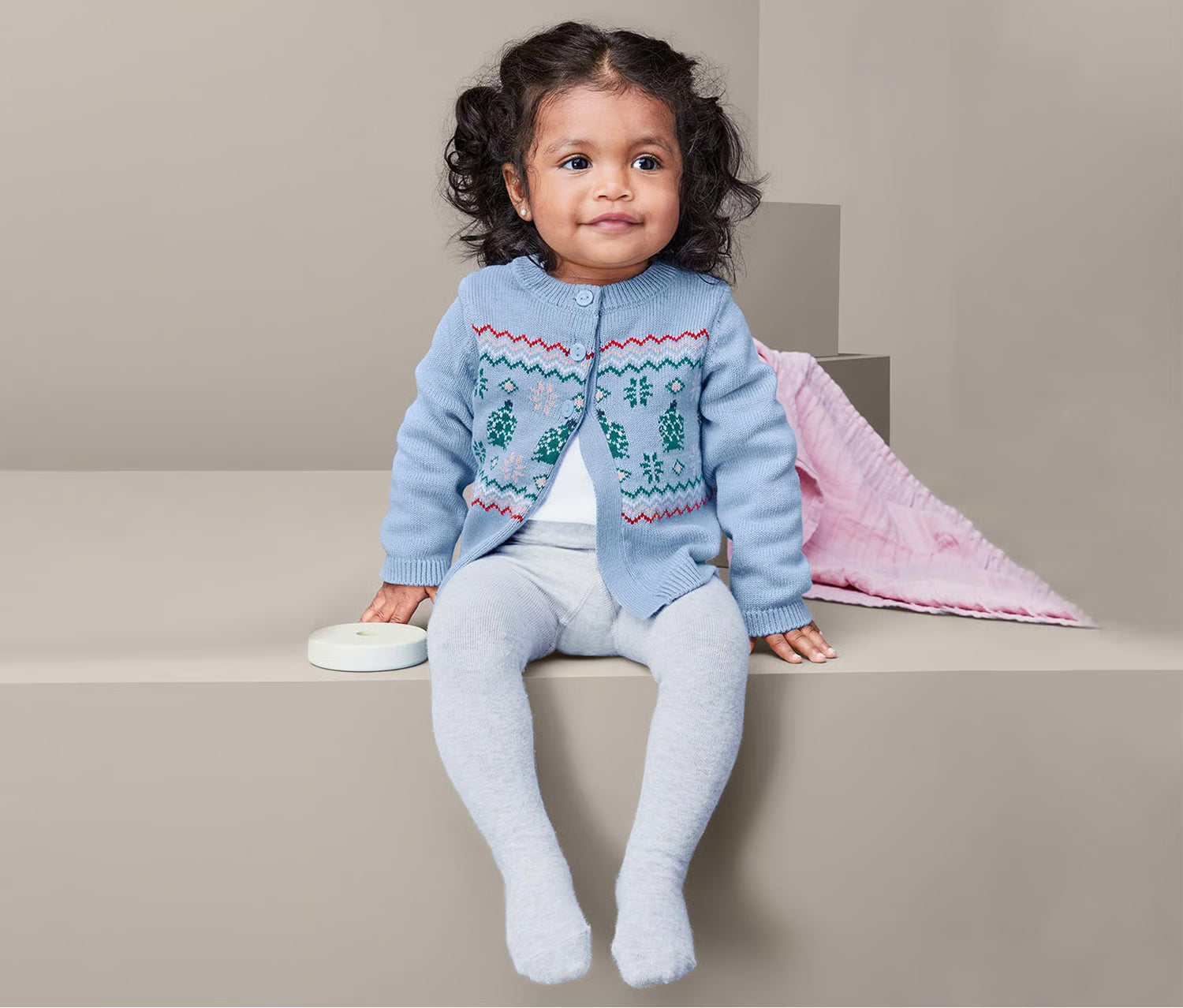 Children's vest with beautiful embroidery, blue 