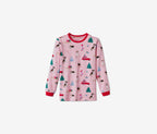Children's cotton pajamas for girls with long sleeves, pink 
