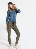 Women's organic cotton denim shirt, blue 