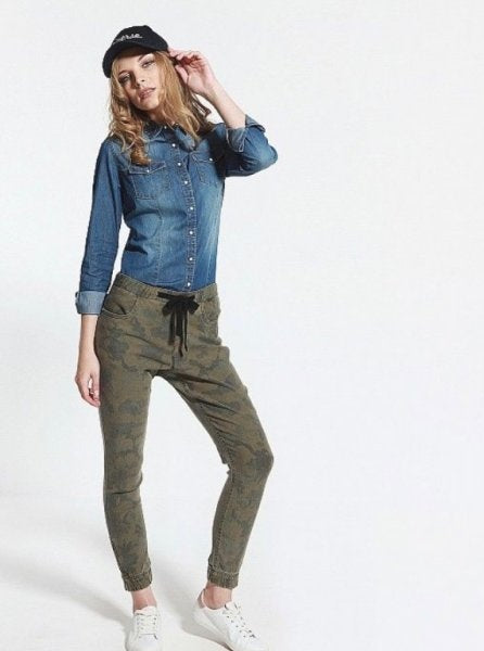 Women's organic cotton denim shirt, blue 