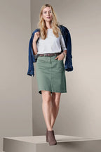 Denim sporty-elegant skirt, green 