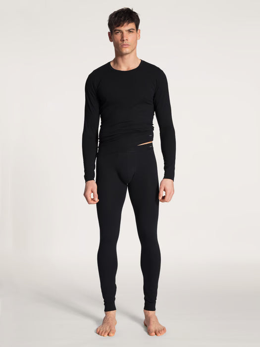 Calida Men's long sleeve cotton t-shirt, black