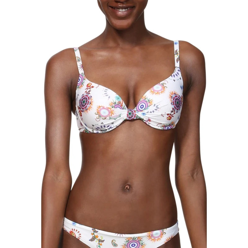 Desigual Women's swimsuit top with underwire and padding, multi-colored