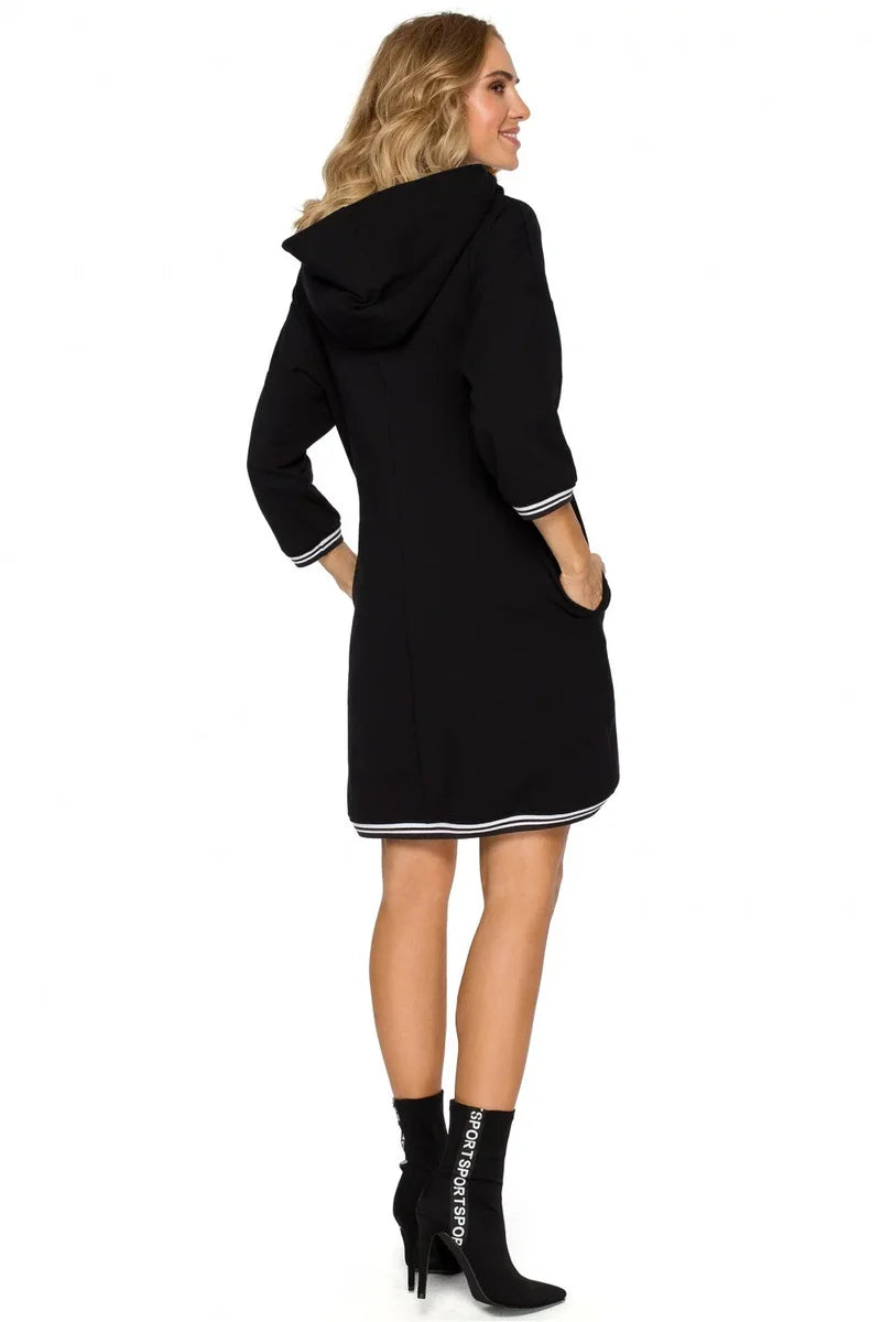 Made of Emotions Women's cotton sweatshirt dress, black