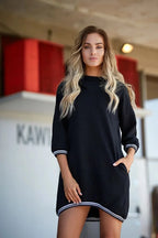 Made of Emotions Women's cotton sweatshirt dress, black