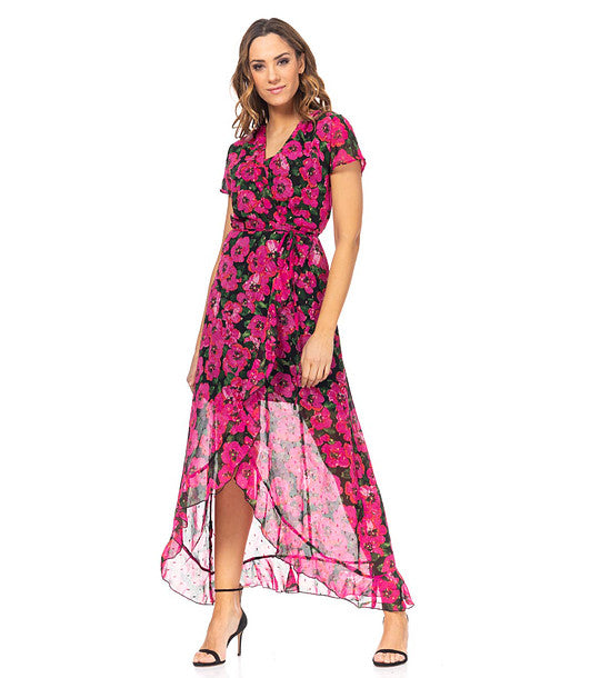 Airy summer dress in cyclamen with floral print Tantra
