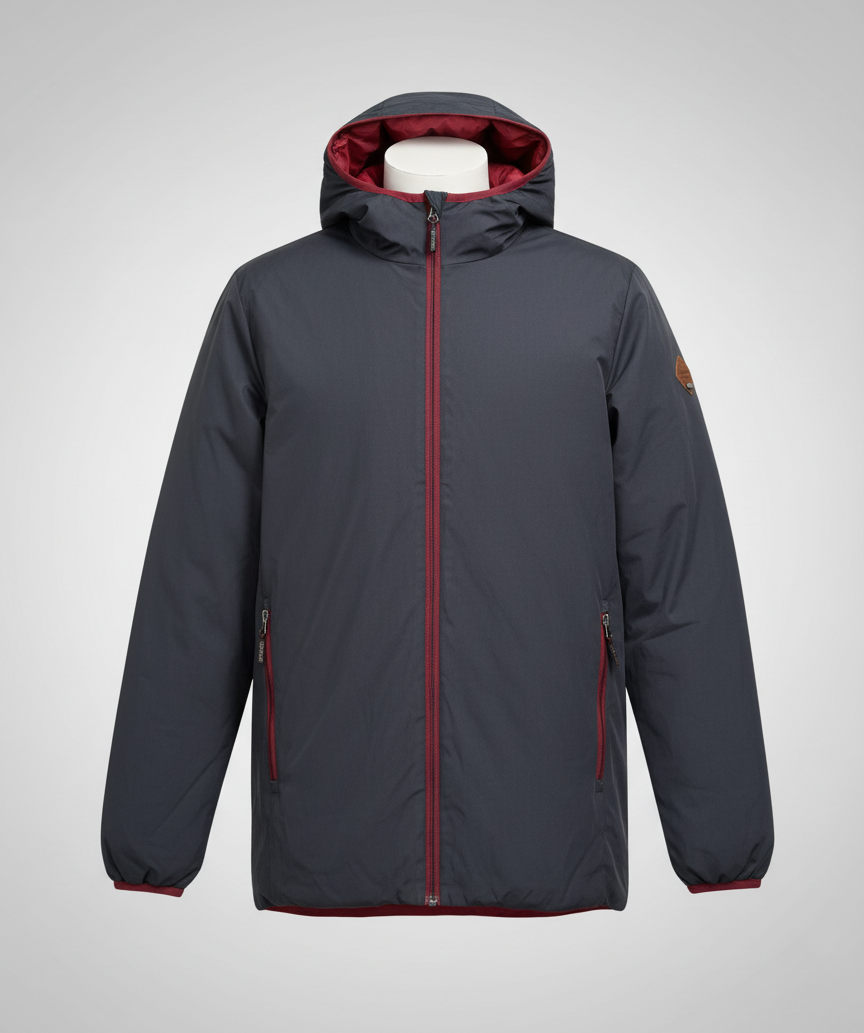 GIGA DX Мъжко двулицево зимно яке, тъмно червено / синьо